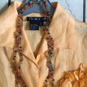 Lovely Linen button down with appliqué